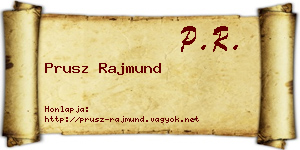 Prusz Rajmund névjegykártya
